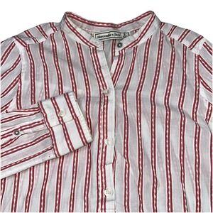 Abercrombie And Fitch Striped Textured Popover Top Women's Small Lightweight
